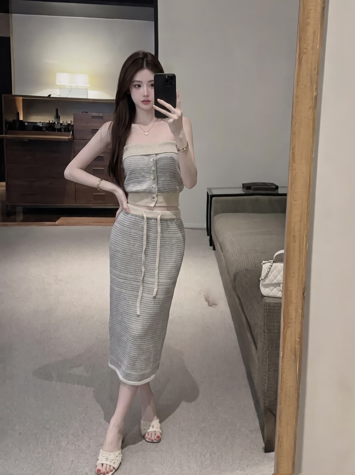 실사 순수한 욕망 바람 세트 섹시함 품격 튜브탑 조끼 여성 여름 펌프 로프 다용도 캐주얼 바지 투피스 세트 상세 이미지 2