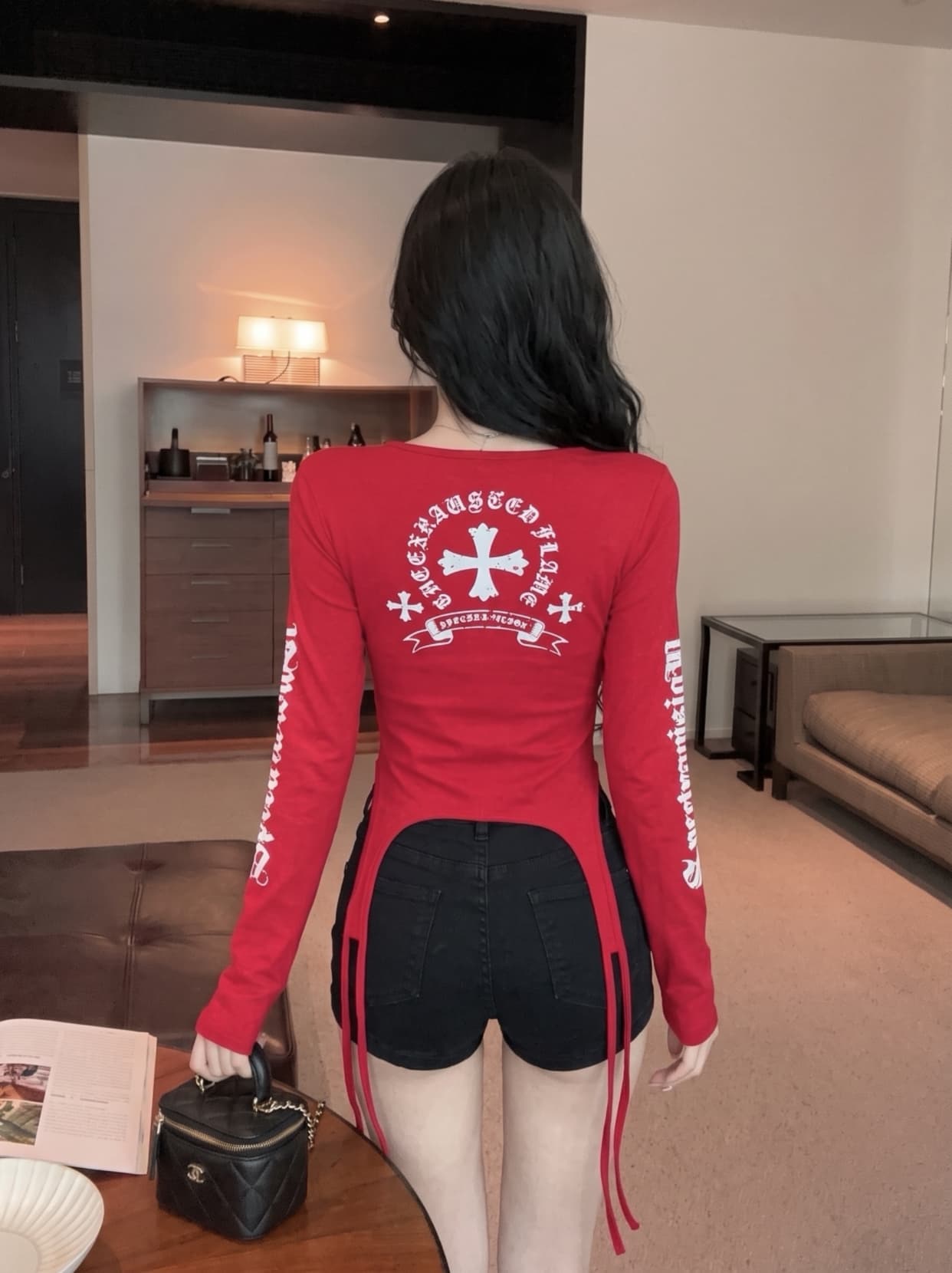 실사 순수한 욕망 바람 핫걸 쇼트 스타일 긴팔 티셔츠 여성 여름 몸매 가꾸기 슬림해 보이는 다용도 디자인 센스 기본 셔츠 맨위 상세 이미지 8