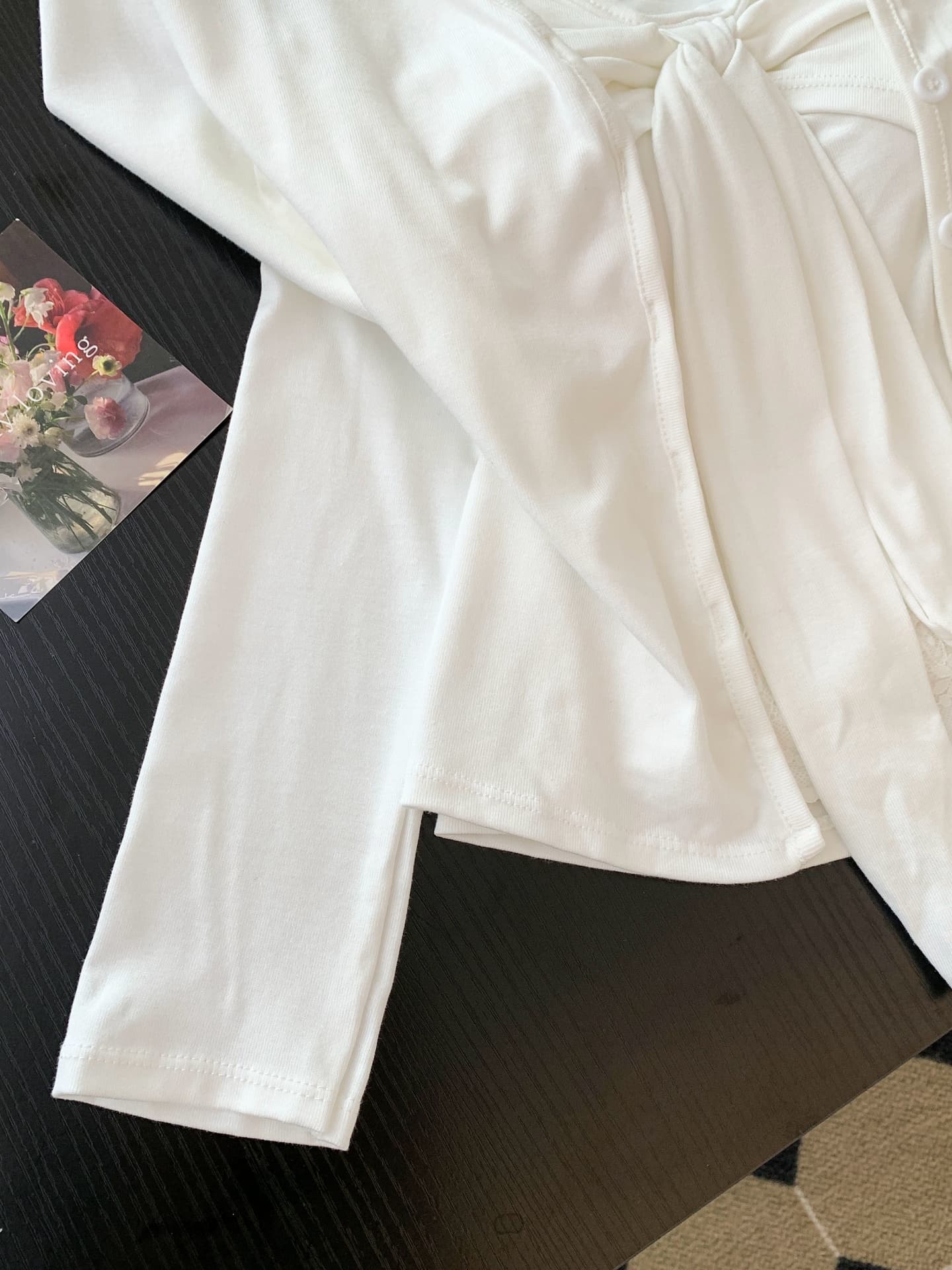 실사 순수한 욕망 섹시함 핫걸 달콤함 다용도 아름다움 뒤로 작은 슬링 인사이드 벨트 가슴 패드 플러스 긴팔 오픈 가디건 외부 가져 가라. 가을 상세 이미지 3