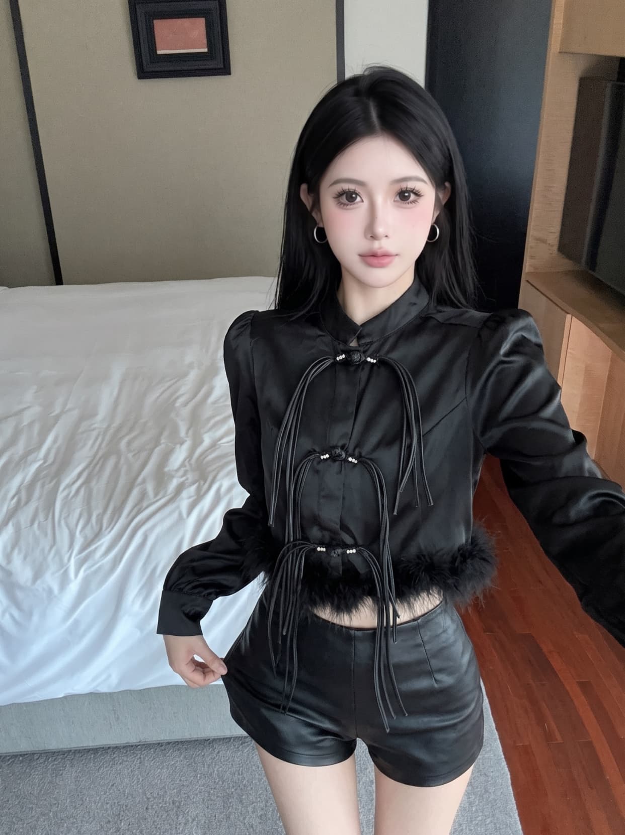 실사 새로운 중식 빛 국풍 단추 맨위 여성 이른 가을 새로운 로드 중 술 디자인 센스 작은 대중 화이트 셔츠 상세 이미지 11