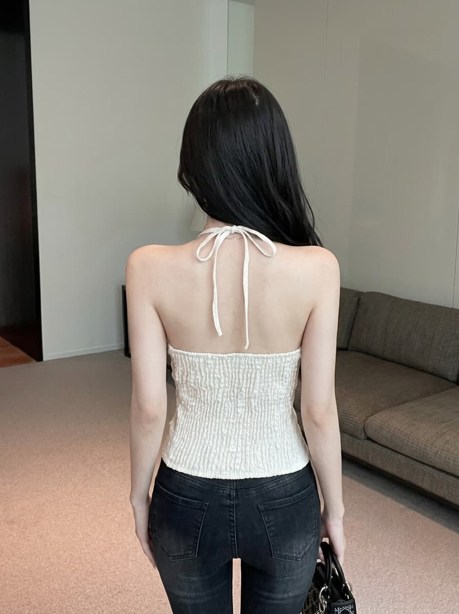 실사 중식 국풍 단추 캐미솔 여름 행침 목 디자인 센스 작은 대중 닦아내 라. 가슴 안쪽 가져 가라. 순수한 욕망 맨위 상세 이미지 7