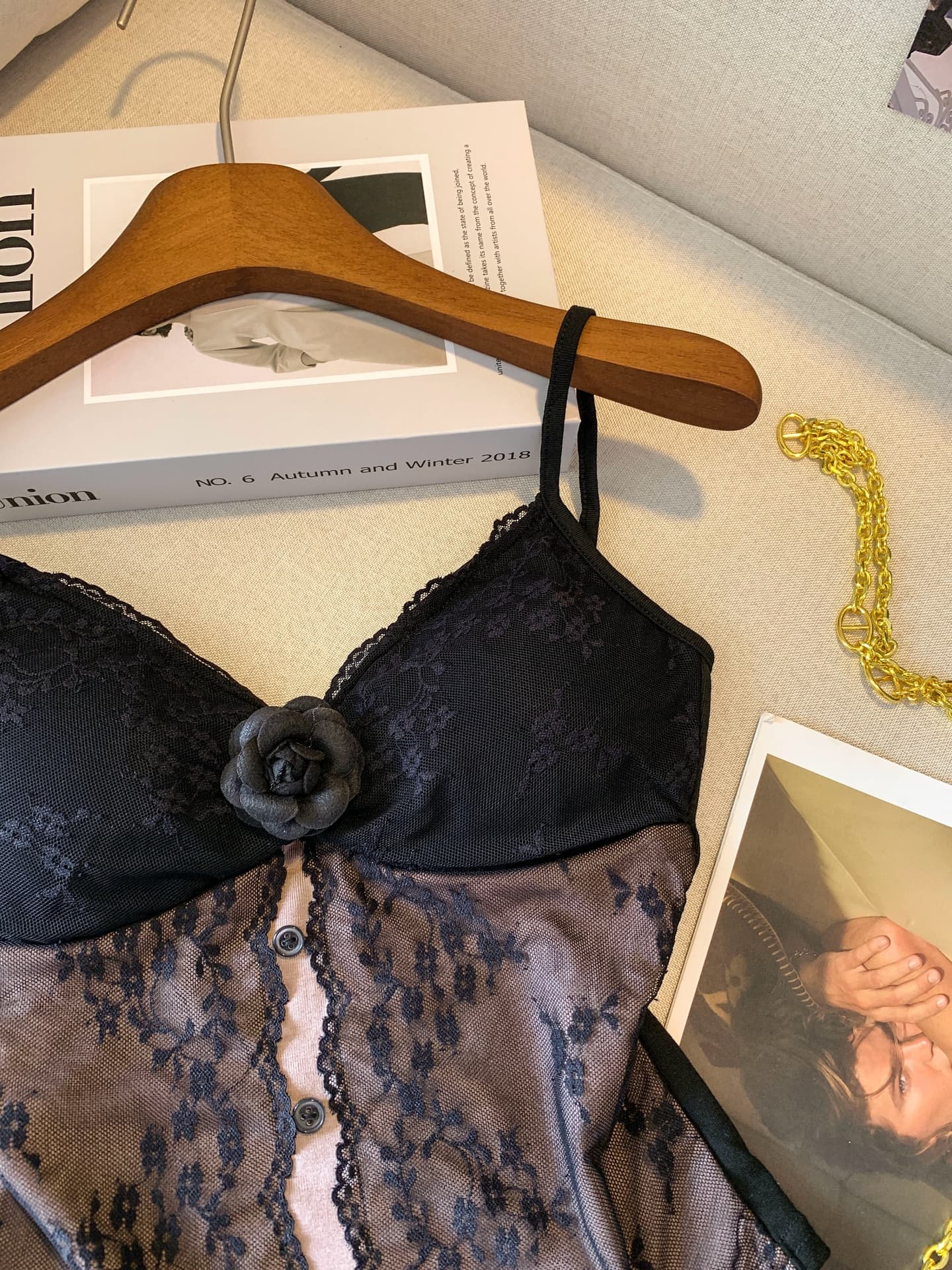 실사 순수한 욕망 바람 V넥 레이스 레이스 패치워크 캐미솔 여름 새로운 몸매 가꾸기 고정 벨트 가슴 패드 의류 상세 이미지 13