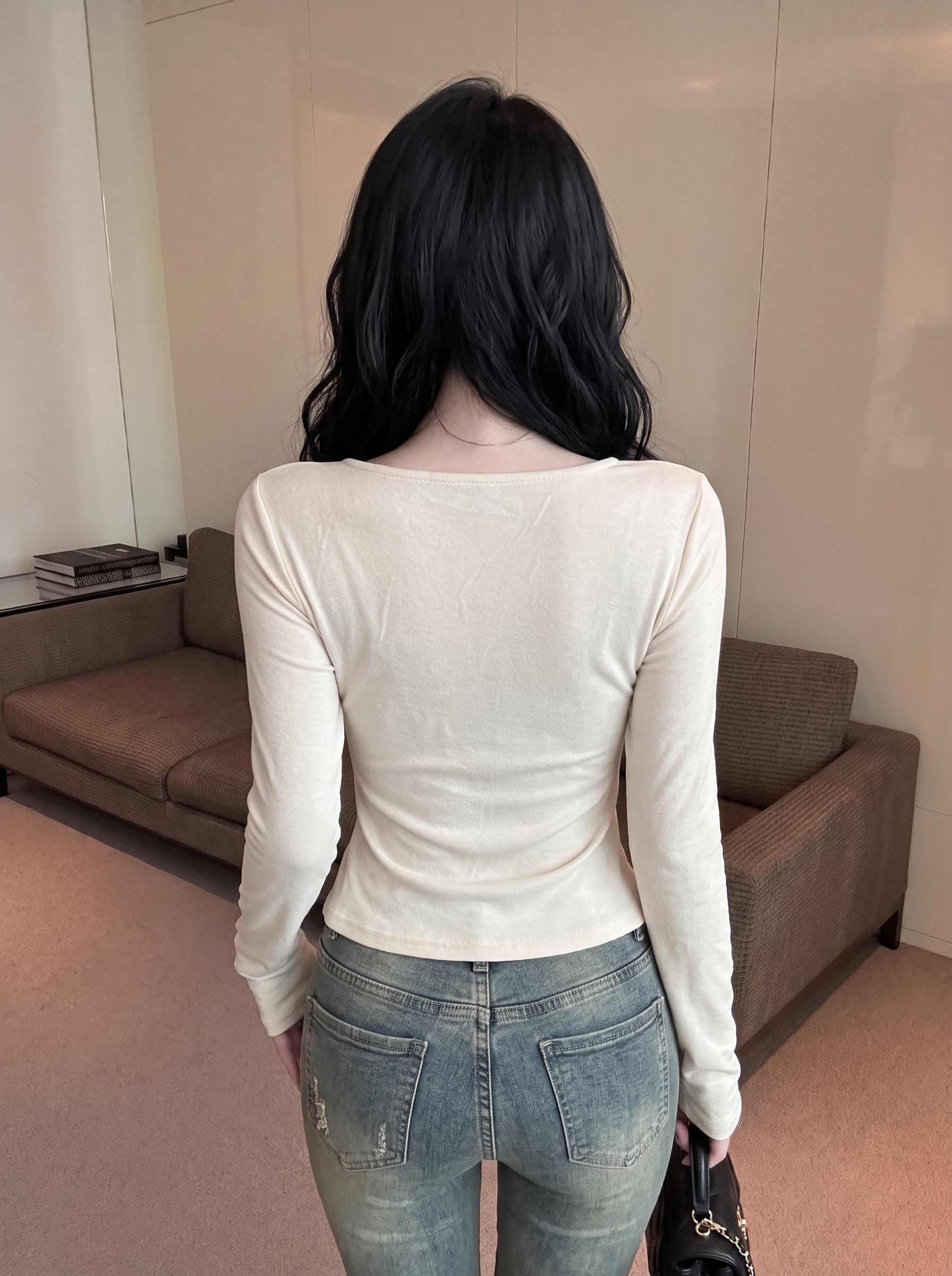 실사 디자인 센스 3 차원 꽃 회색 긴팔 티셔츠 가을 빅 사이즈 여성 의류 지방 mm 몸매 가꾸기 자이언트 슬림해 보이는 맨위 상세 이미지 4