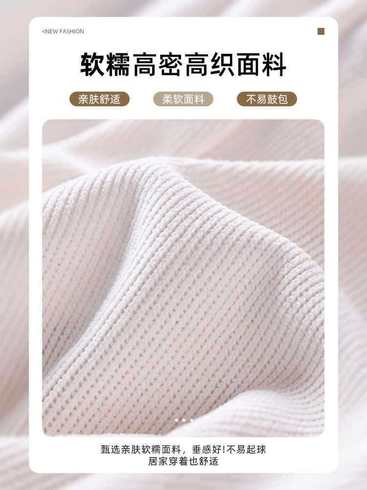 280 그램 유럽 면 벨벳 레트로 모통이 칼 바지 여성 가을 겨울 새로운 하이웨이스트 느긋한 슬림해 보이는 다용도 니트 와이드 레그 팬츠 이미지 2
