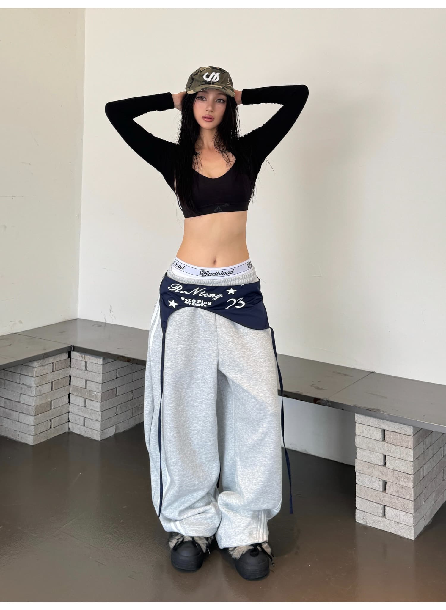매운맛 ~까지 열사병 가을 겨울 아메리칸 레트로 스트리트 댄스 핫걸 바람 랩스커트팬츠 워크웨어 모통이 칼 웨이 바지 루즈핏 캐주얼 와이드 레그 팬츠 상세 이미지 17