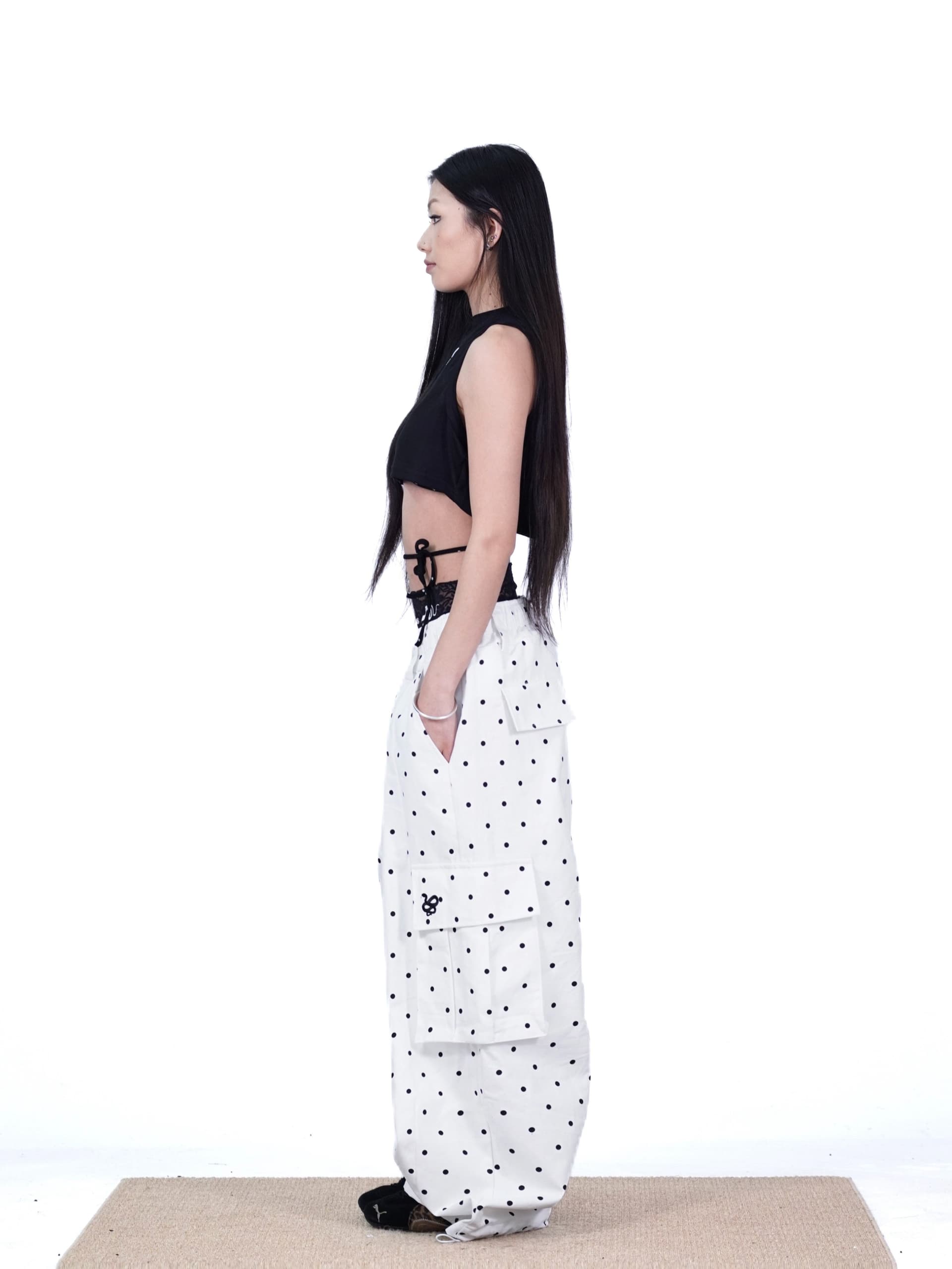 좋은 품질 원본 올린 사람 : 에디션 도트 무늬 잘 생긴 거리 레트로 스트리트 댄스 재즈 특대 사이즈 루즈핏 운동 바지 워크웨어 팬츠 상세 이미지 7