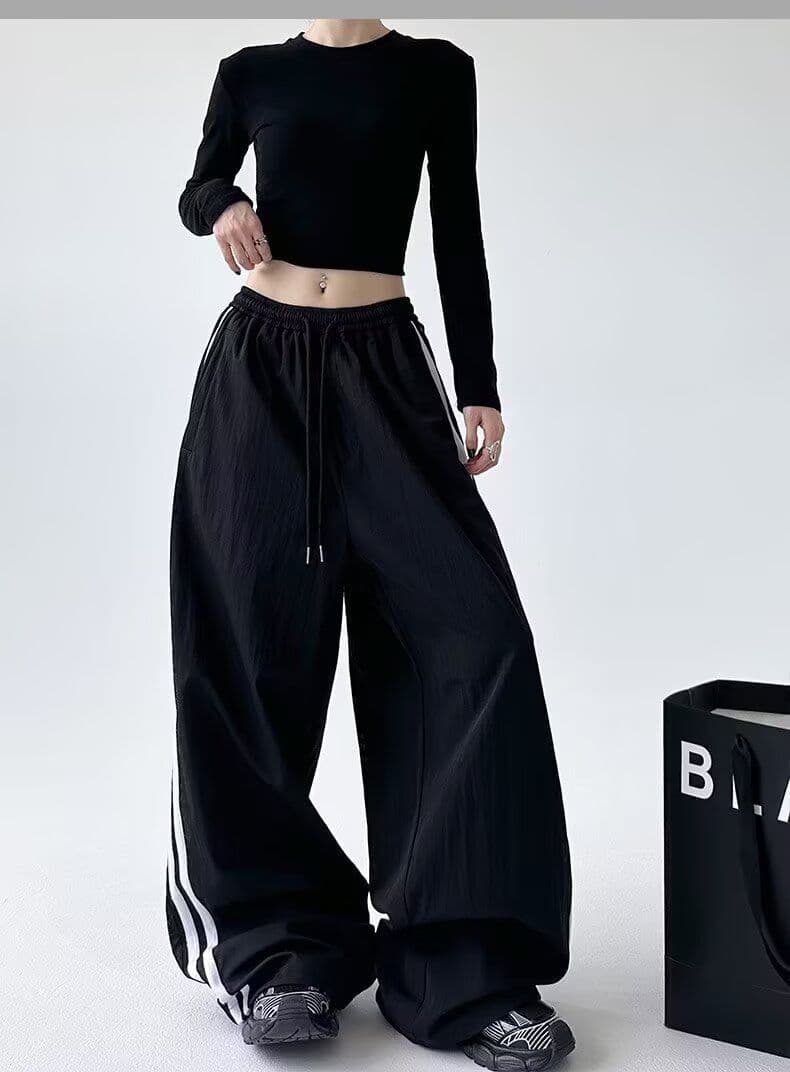 다용도 하이웨이스트 와이드 레그 팬츠 여름 아메리칸 패치워크 루즈핏 2026 봄 여름 새로운 키 큰 남자 캐주얼 운동 바지 상세 이미지 15