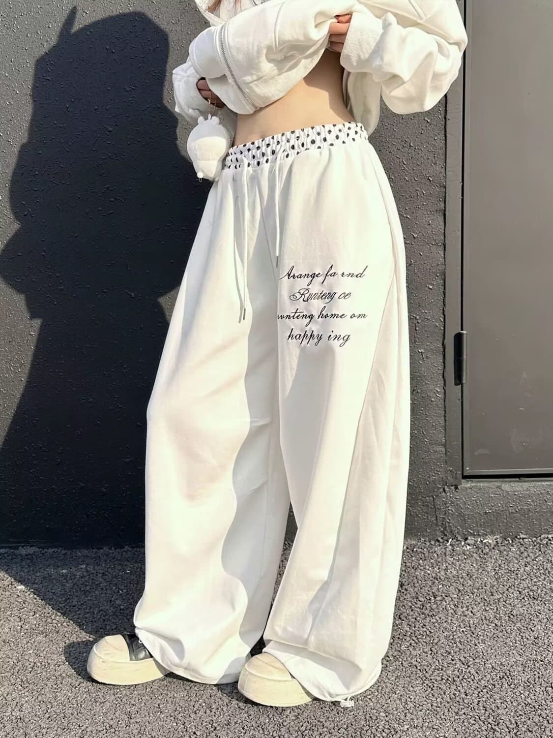 아메리칸 커플 바지 가을 ins 높음 거리 조수 브랜드 기능 워크웨어 팬츠 여자 캐주얼 루즈핏 와이드 레그 팬츠 상세 이미지 9