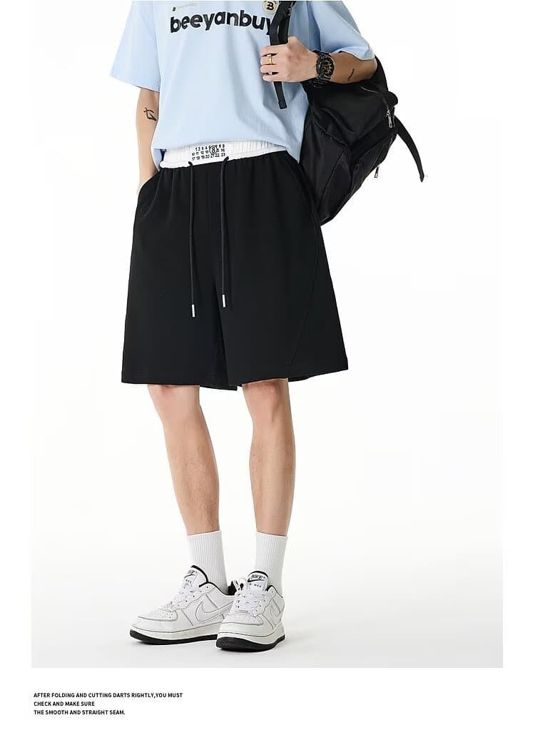 운동 반바지 남자 여름 외출용 루즈핏 조수 브랜드 아메리칸 무거운 캐주얼 농구 5 점 바지 상세 이미지 10