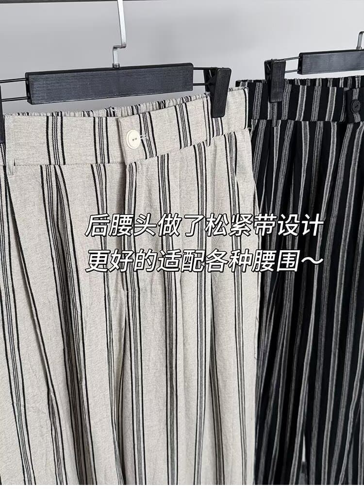 2026 리넨 면화 혼방 자카드 편안함 얇고 가벼운 있음 종류 느긋한 히피 2026 여름 루즈핏 캐주얼 바지 상세 이미지 11