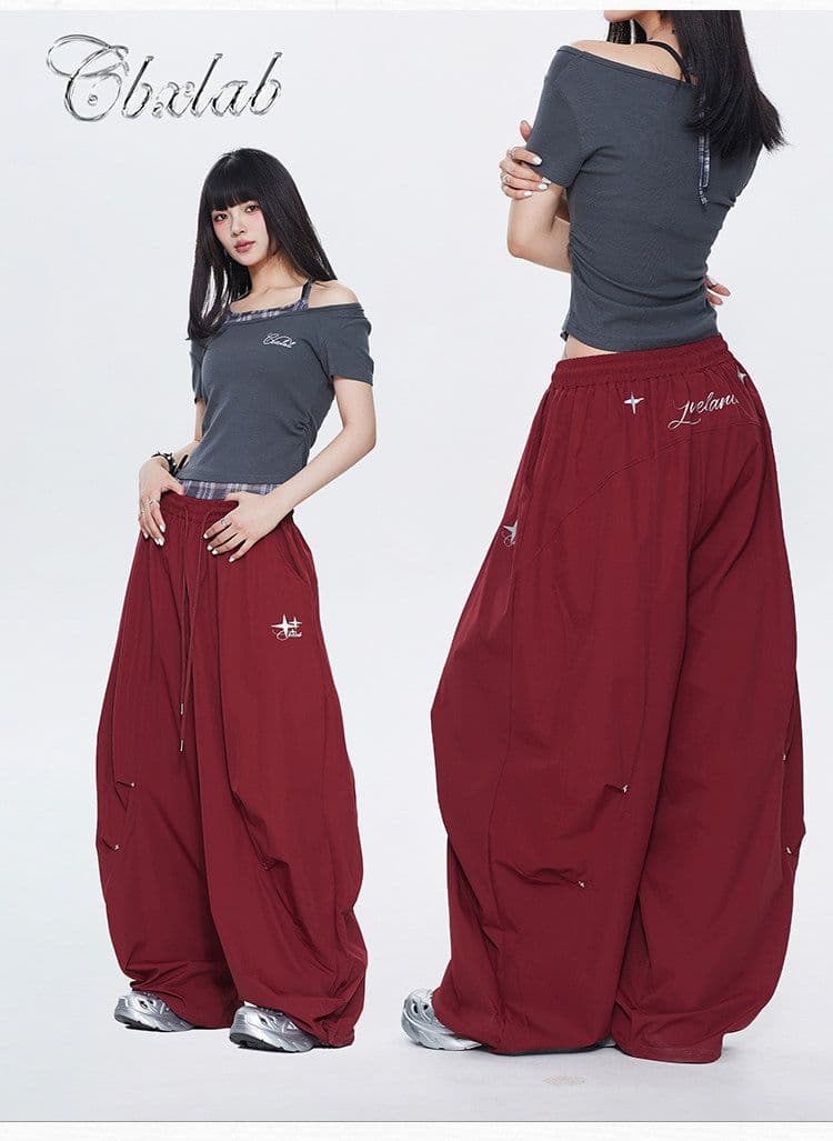 좋은 품질 원본 올린 사람 : 에디션 금속 별 속도 건조한 풍선 긴 바지 웃음 하 춤추기 oversize 캐주얼 바지 여성 상세 이미지 3