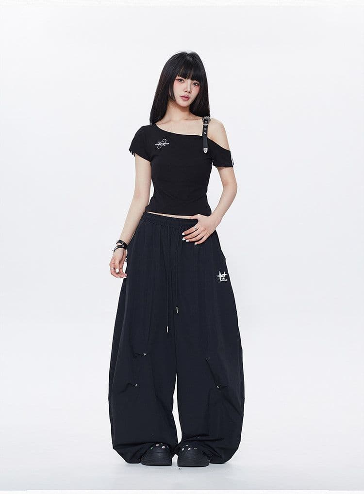 좋은 품질 원본 올린 사람 : 에디션 금속 별 속도 건조한 풍선 긴 바지 웃음 하 춤추기 oversize 캐주얼 바지 여성 상세 이미지 5