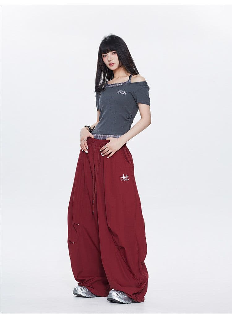 좋은 품질 원본 올린 사람 : 에디션 금속 별 속도 건조한 풍선 긴 바지 웃음 하 춤추기 oversize 캐주얼 바지 여성 상세 이미지 10
