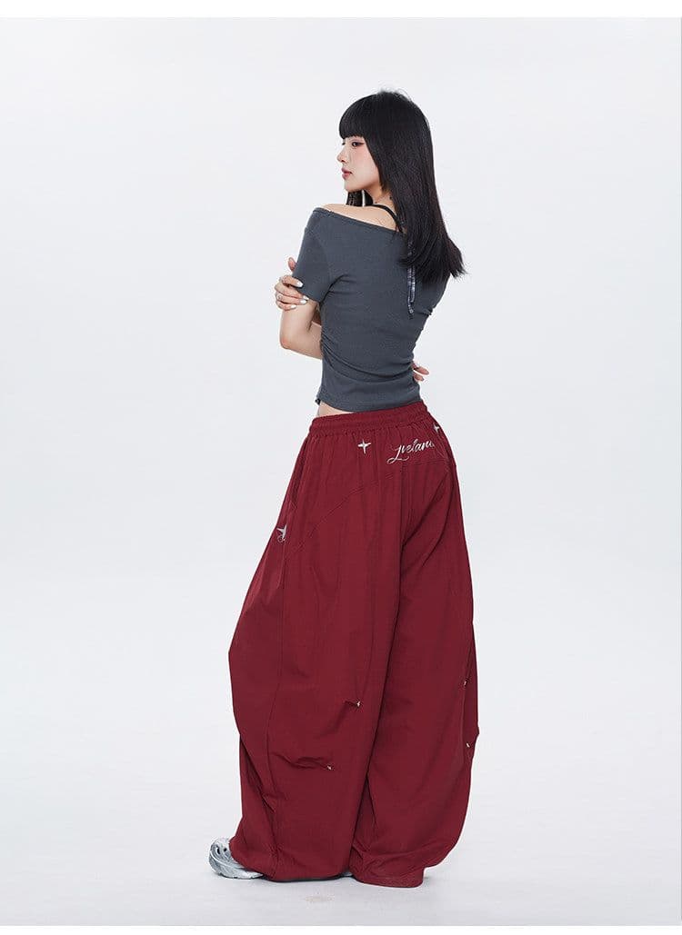 좋은 품질 원본 올린 사람 : 에디션 금속 별 속도 건조한 풍선 긴 바지 웃음 하 춤추기 oversize 캐주얼 바지 여성 상세 이미지 11