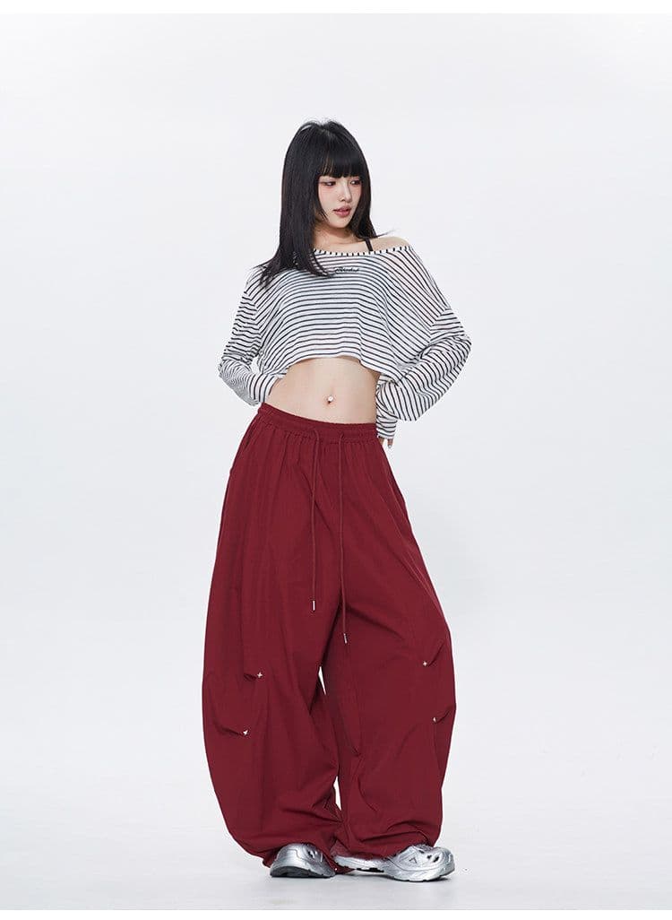 좋은 품질 원본 올린 사람 : 에디션 금속 별 속도 건조한 풍선 긴 바지 웃음 하 춤추기 oversize 캐주얼 바지 여성 상세 이미지 12