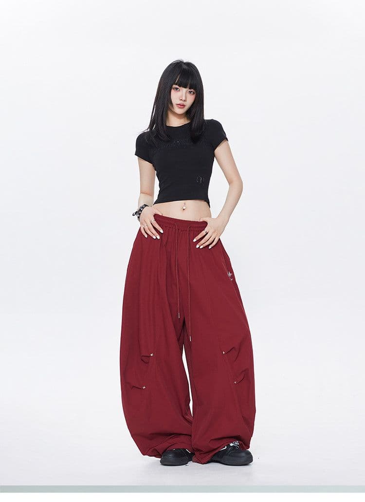 좋은 품질 원본 올린 사람 : 에디션 금속 별 속도 건조한 풍선 긴 바지 웃음 하 춤추기 oversize 캐주얼 바지 여성 상세 이미지 14