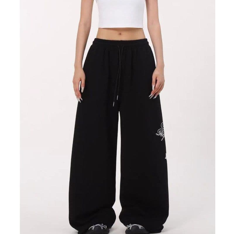 국경 간 아마존 AliExpress 하이웨이스트 펌프 로프 루즈핏 유럽과 미국 핫걸 바람 jazz 춤추기 hiphop 운동 바지 여성 이미지 4