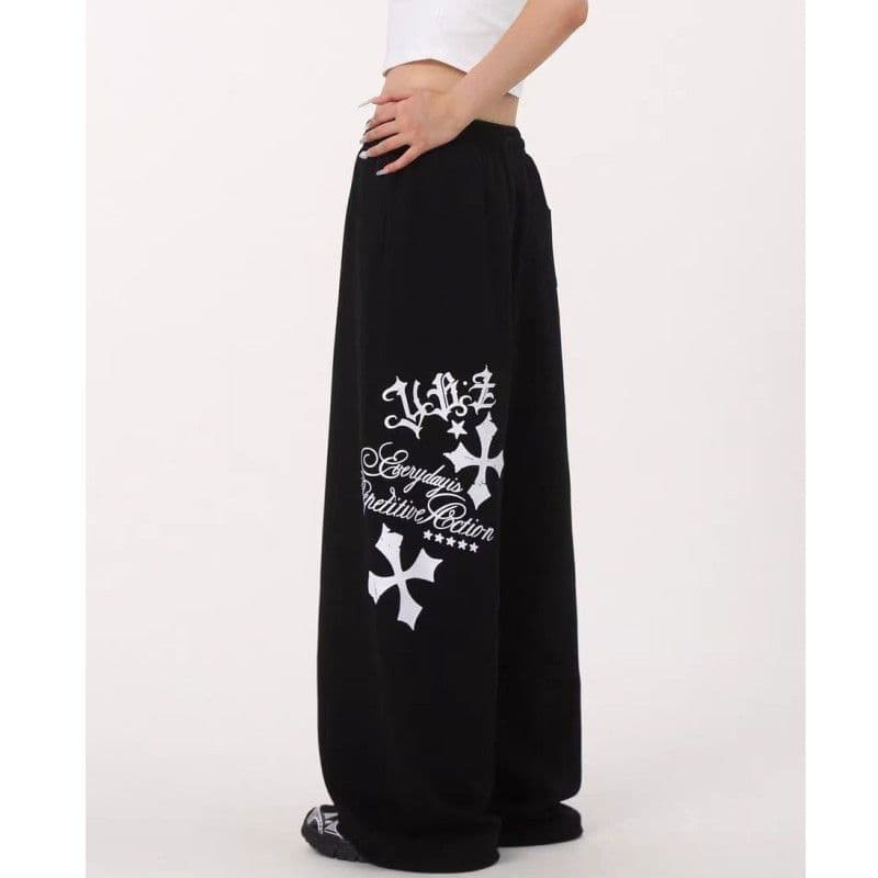 국경 간 아마존 AliExpress 하이웨이스트 펌프 로프 루즈핏 유럽과 미국 핫걸 바람 jazz 춤추기 hiphop 운동 바지 여성 이미지 3