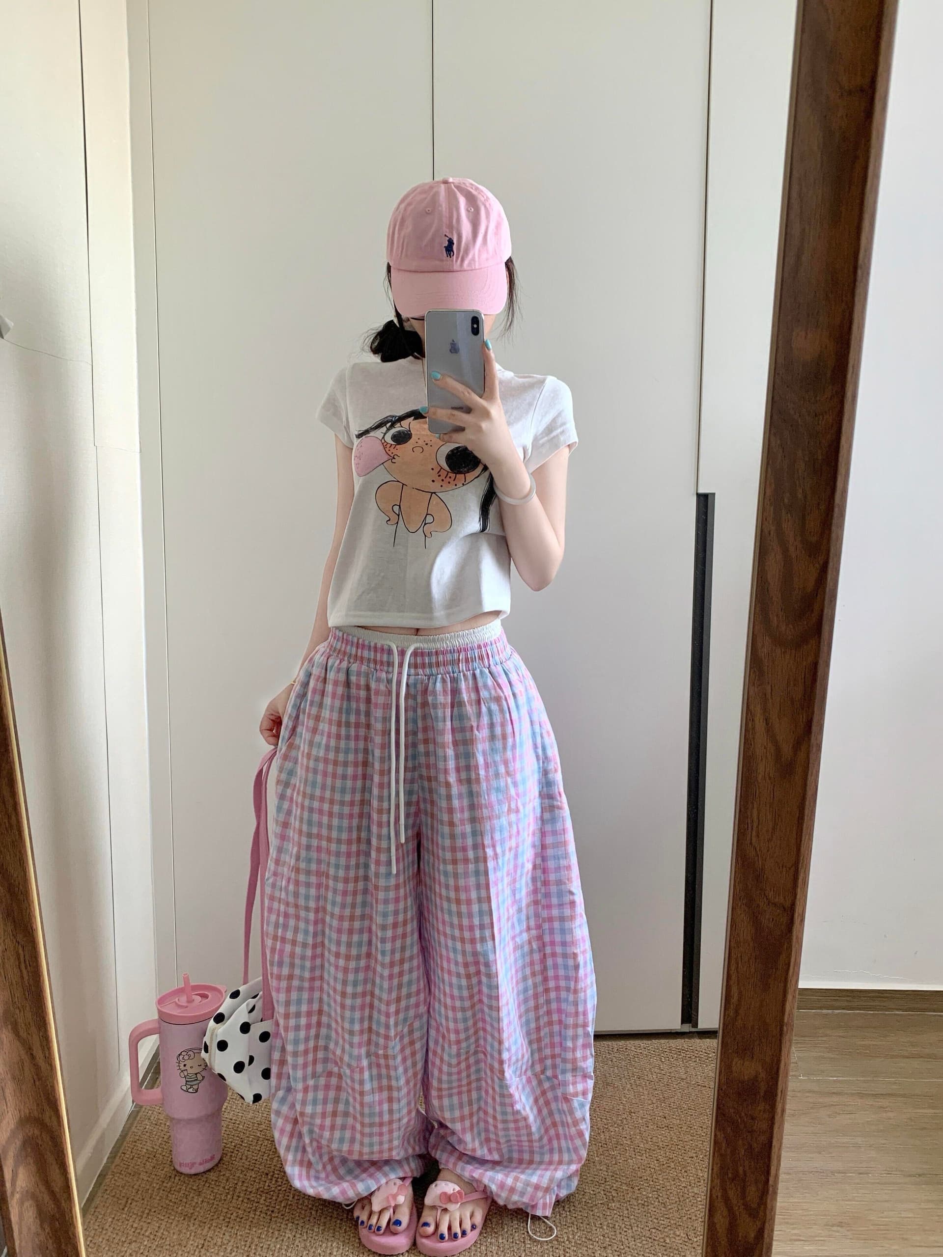 좋은 품질 있음 네리 바지 있음 펌프 로프 원본 항저우 순수한 면화 그 더블 허리 머리 와이드 레그 팬츠 긴 바지 여성 여름 이미지 2