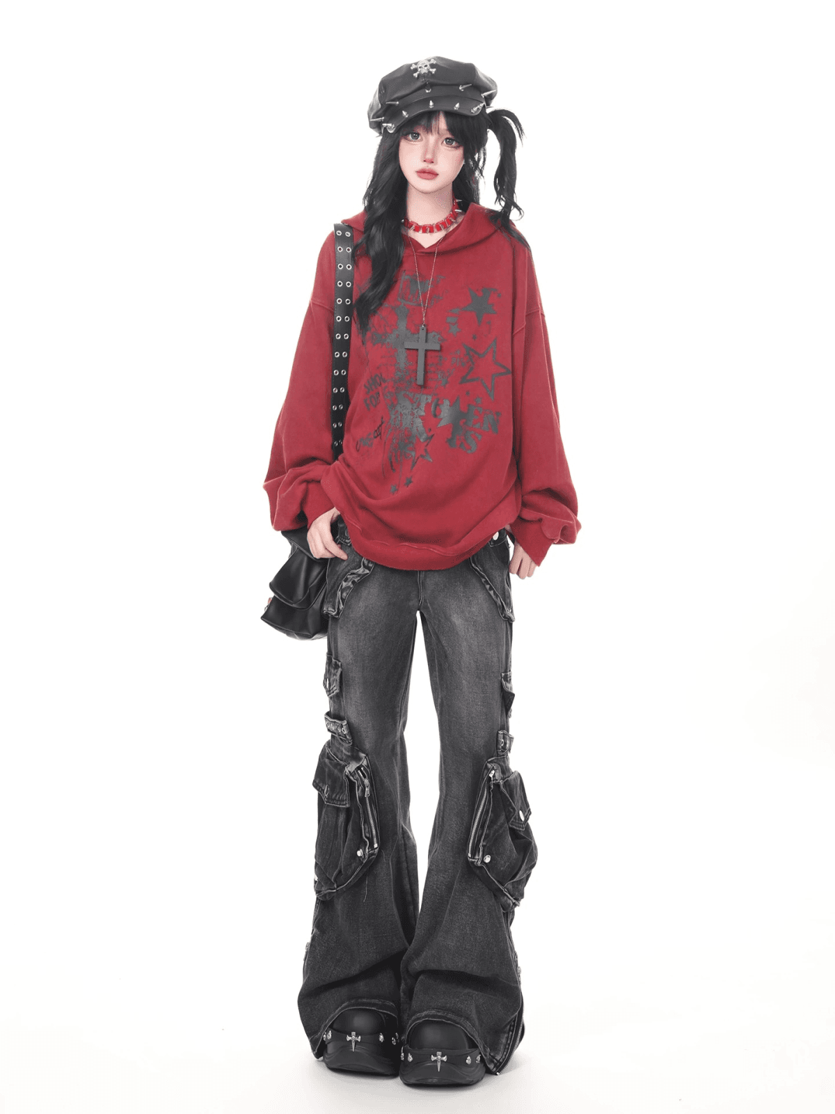 트렌드 아메리칸 무거운 주머니 마 오래된 워싱 청바지 거리 루즈핏 넓은 다리 리본 긴 바지 남자 트렌디 새로운 상세 이미지 5