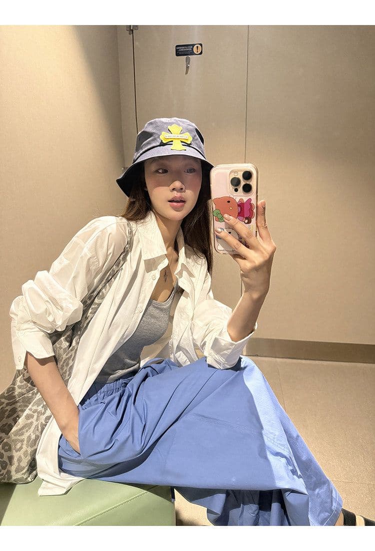 좋은 품질 항저우 목화 패브릭 있음 펌프 로프 톰 글 래 원인 블루 넓은 다리 캐주얼 바지 여성 여름 바닥 청소 바지 긴 바지 상세 이미지 23