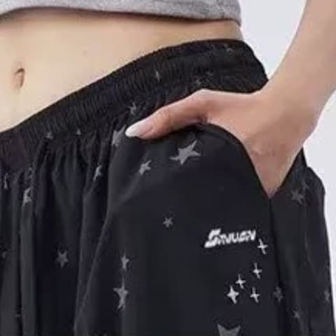 느긋한 바람 별 자수 웨이 바지 여성 2026 봄 여름 새로운 검정색 루즈핏 캐주얼 와이드 레그 팬츠 도루 가을 바지 이미지 4