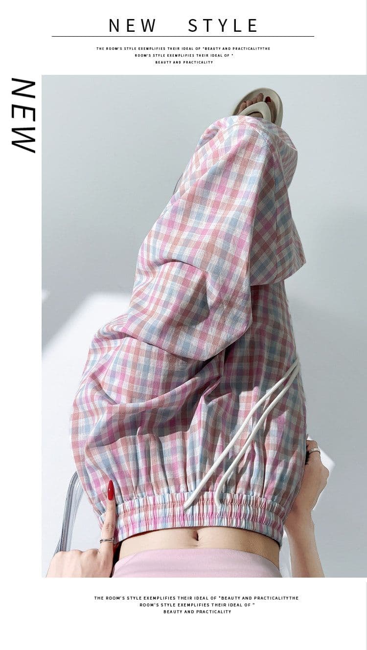 체크무늬 펌프 로프 워크웨어 모통이 칼 와이드 레깅스 바지 여름 새로운 루즈핏 슬림해 보이는 도루 센스 얇은 스타일 캐주얼 바닥 청소 바지 상세 이미지 33