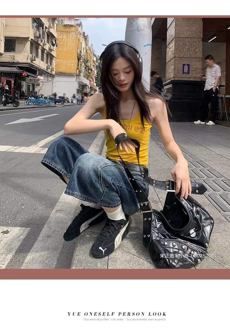 아메리칸 레트로 블랙 회색 데님 바지 여성 여름 새로운 하이웨이스트 작은 키 스트레이트 와이드 레그 팬츠 7 점 바지 상세 이미지 14