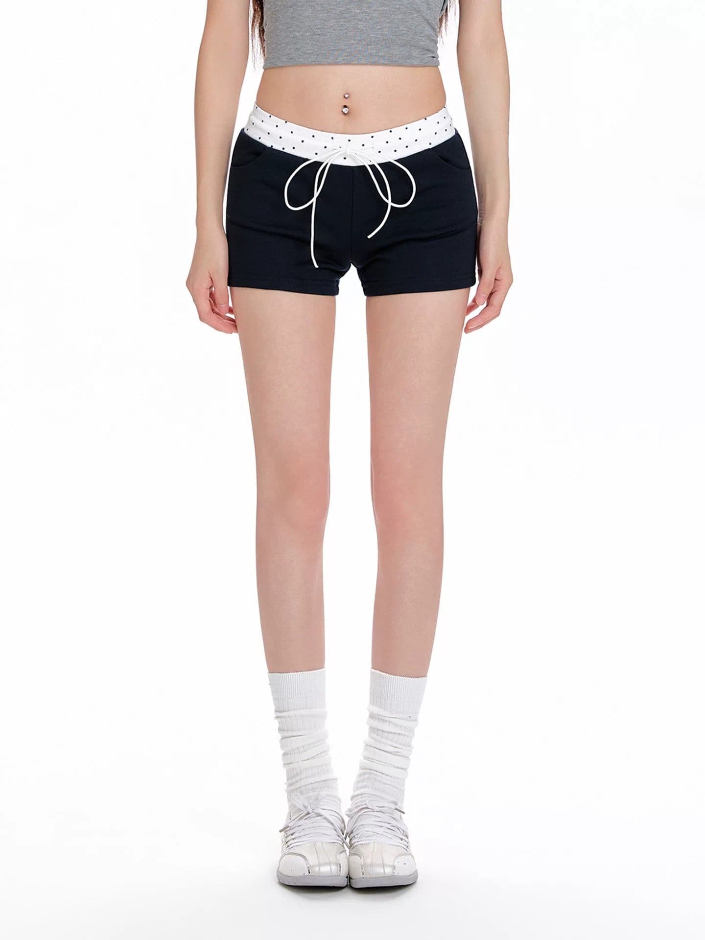 캐주얼 바람 스트레이트 반바지 여성 여름 레이스업 허리밴드 몸매 가꾸기 슬림해 보이는 다용도 바지 2026 여름 이미지 4
