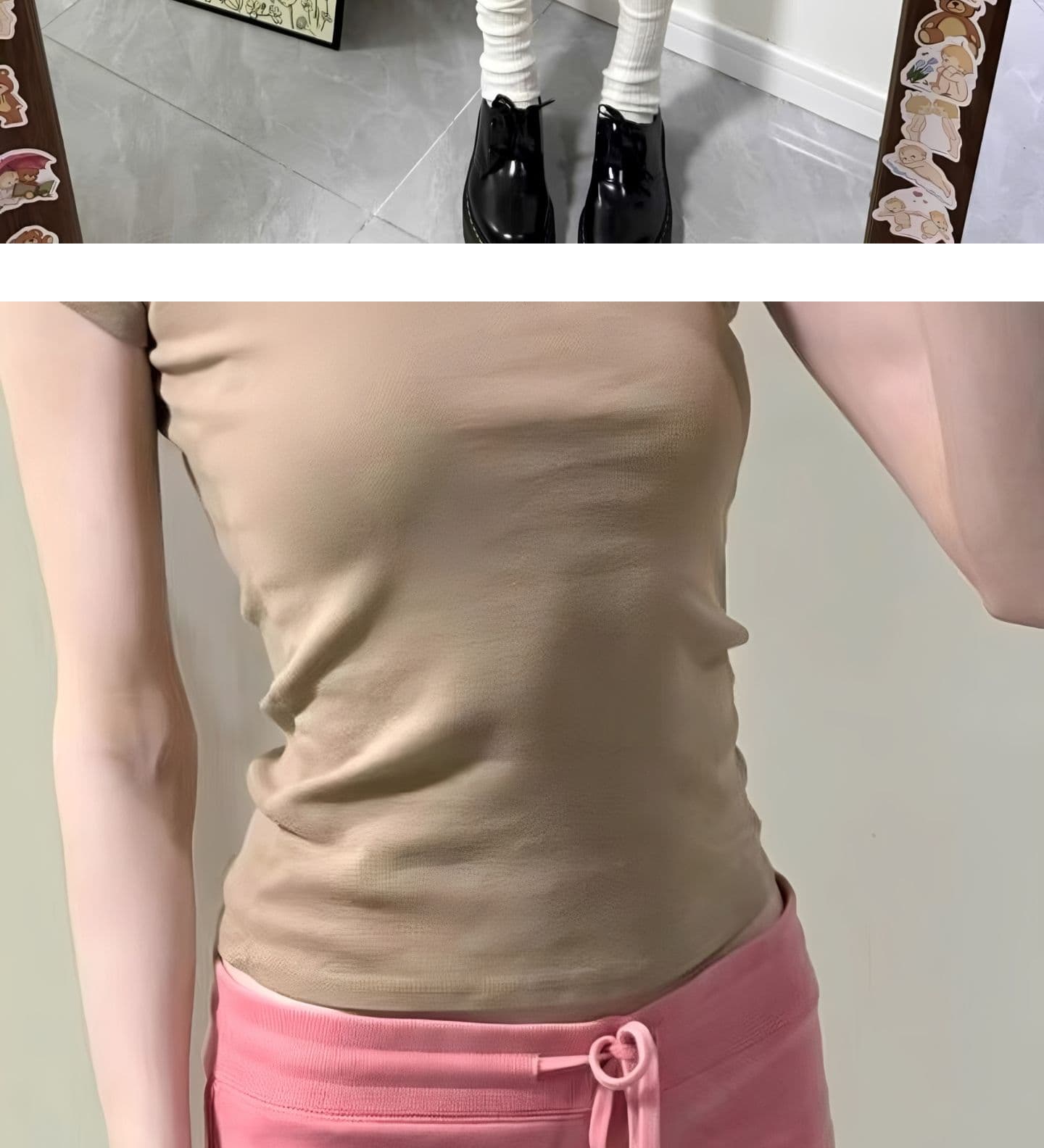 원본 원단 콩 페이스트 색상 펌프 로프 작은 키 웨이 바지 여름 몸매 가꾸기 슬림해 보이는 짧은 바지 트렌디 상세 이미지 5