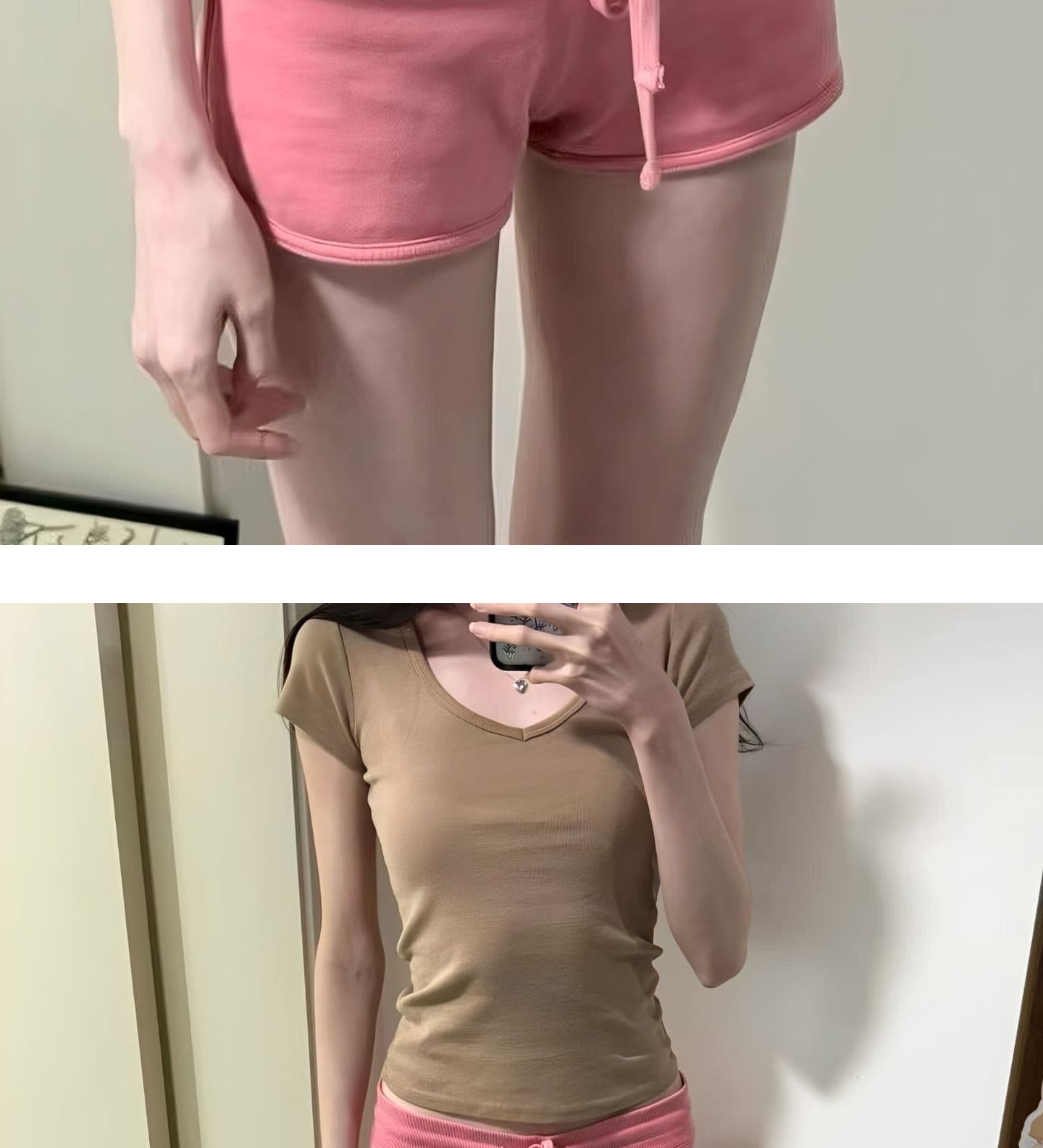 원본 원단 콩 페이스트 색상 펌프 로프 작은 키 웨이 바지 여름 몸매 가꾸기 슬림해 보이는 짧은 바지 트렌디 상세 이미지 6