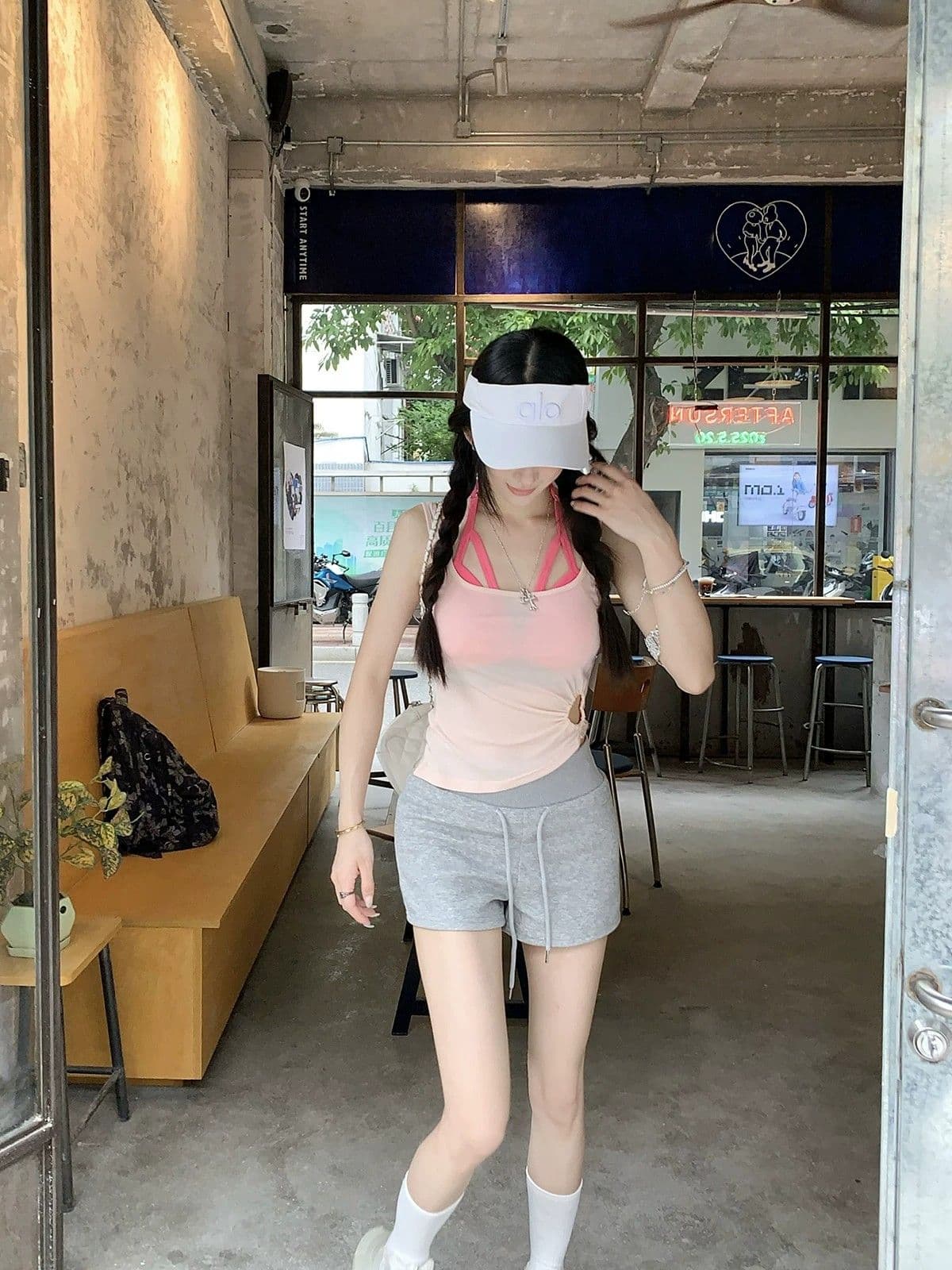허리밴드 펌프 로프 슬림해 보이는 핫 바지 여름 새로운 캐주얼 바지 하이웨이스트 주머니 반바지 여성 트렌디 상세 이미지 18