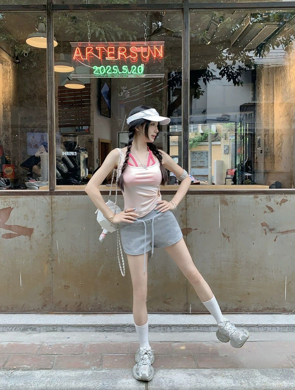허리밴드 펌프 로프 슬림해 보이는 핫 바지 여름 새로운 캐주얼 바지 하이웨이스트 주머니 반바지 여성 트렌디 상세 이미지 19