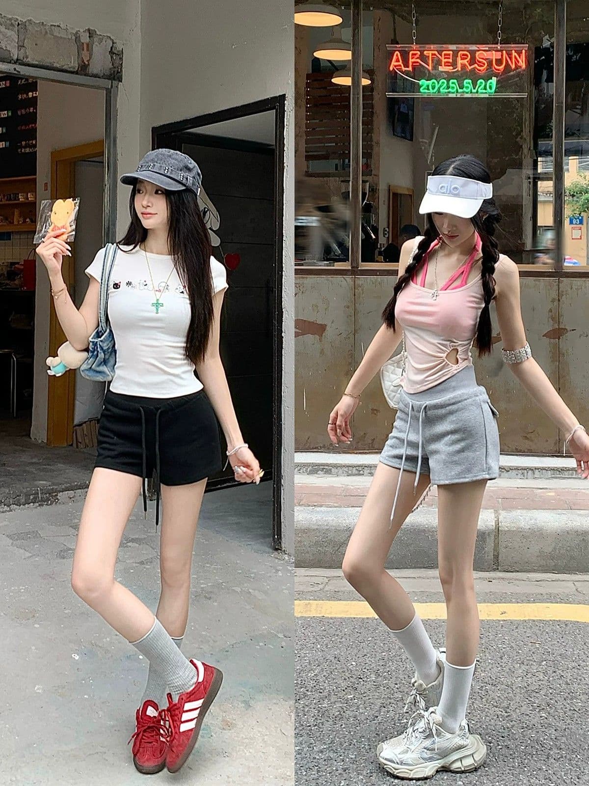 허리밴드 펌프 로프 슬림해 보이는 핫 바지 여름 새로운 캐주얼 바지 하이웨이스트 주머니 반바지 여성 트렌디 상세 이미지 26