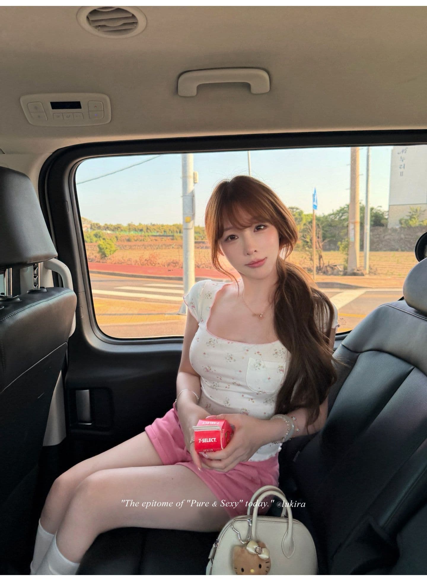후아 남편 그리드 자수 하이웨이스트 볼륨 측면 펌프 로프 스트레이트 캐주얼 바지 여성 여름 반바지 긴 바지 상세 이미지 3