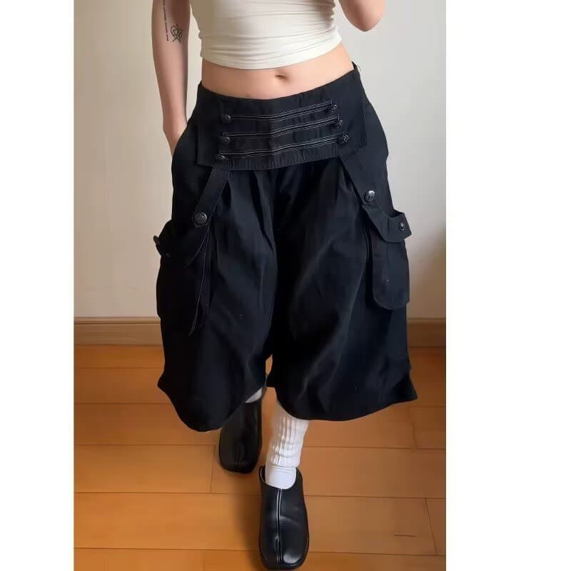 아메리칸 레트로 무거운 작업 기타 주머니 워크웨어 팬츠 남녀 루즈핏 넓은 다리 캐주얼 디자인 센스 와이드 튜브 긴 바지 상세 이미지 7