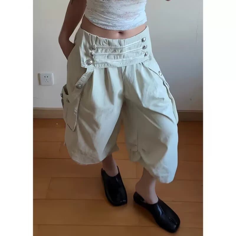 아메리칸 레트로 무거운 작업 기타 주머니 워크웨어 팬츠 남녀 루즈핏 넓은 다리 캐주얼 디자인 센스 와이드 튜브 긴 바지 상세 이미지 13