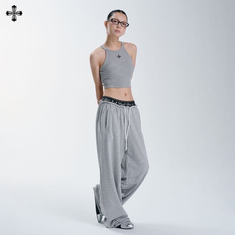 내가 허리 바지 아메리칸 더블 허리 머리 도루 센스 웨이 바지 루즈핏 슬림해 보이는 춤추기 넓은 다리 길이 바지 상세 이미지 4