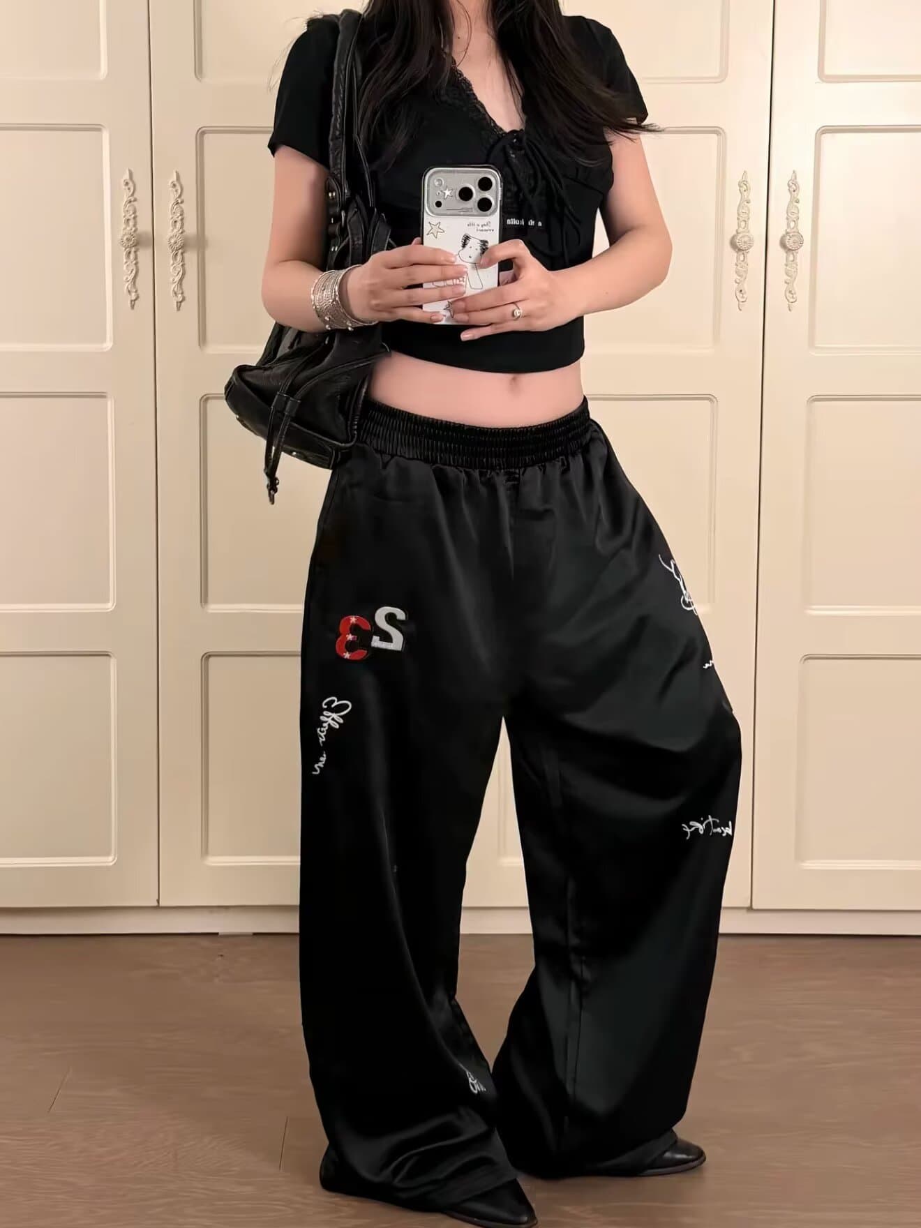 Charles 복숭아 심장 아메리칸 모통이 칼 바지 남자 여자 봄 가을 겨울 웨이 바지 스트레이트 털이 있는 캐주얼 긴 바지