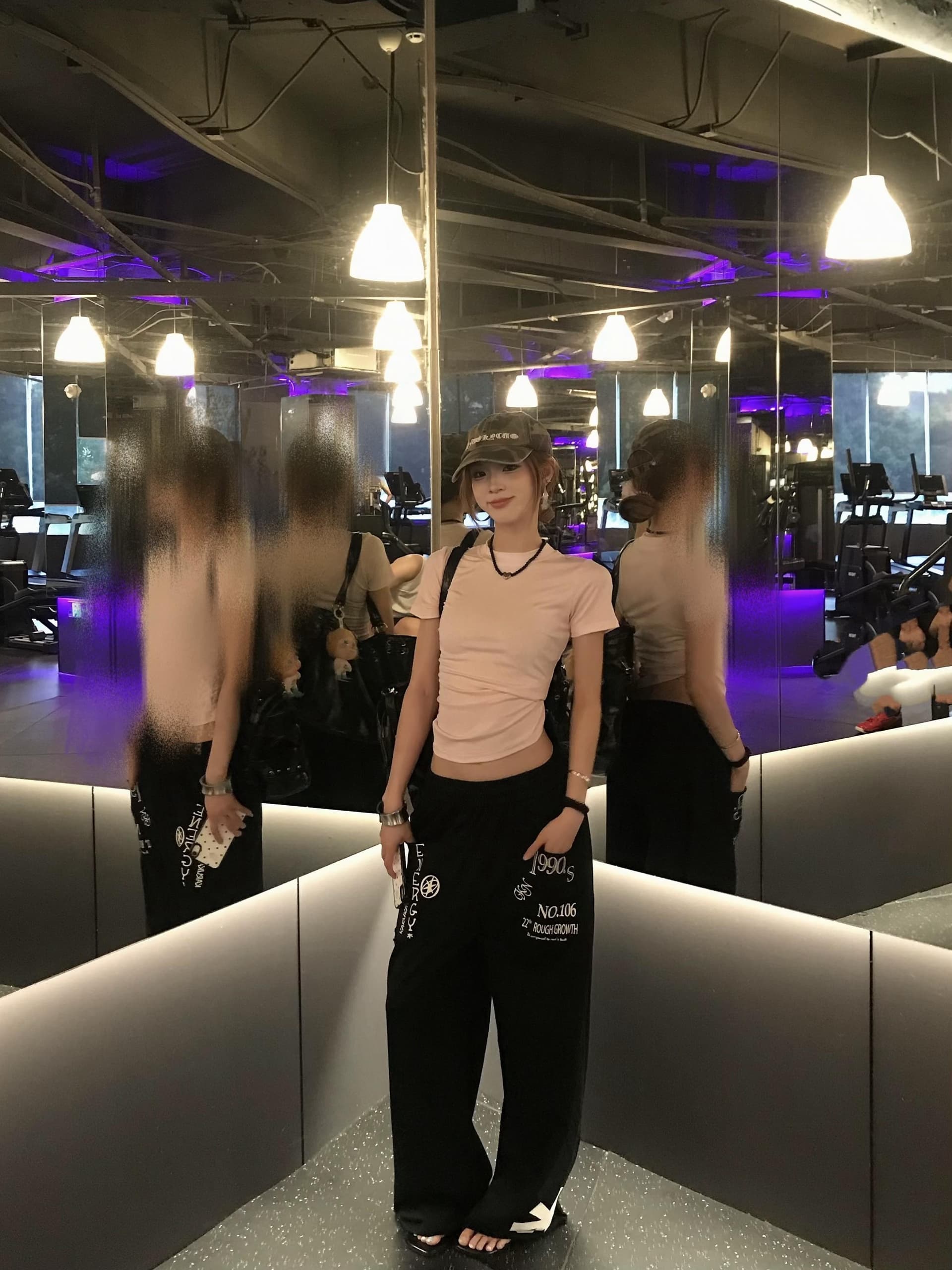 아메리칸 거리 장갑 주머니 프린트 다용도 웨이 바지 남녀 디자인 센스 출퇴근 다용도 루즈핏 캐주얼 와이드 레그 팬츠 이미지 2