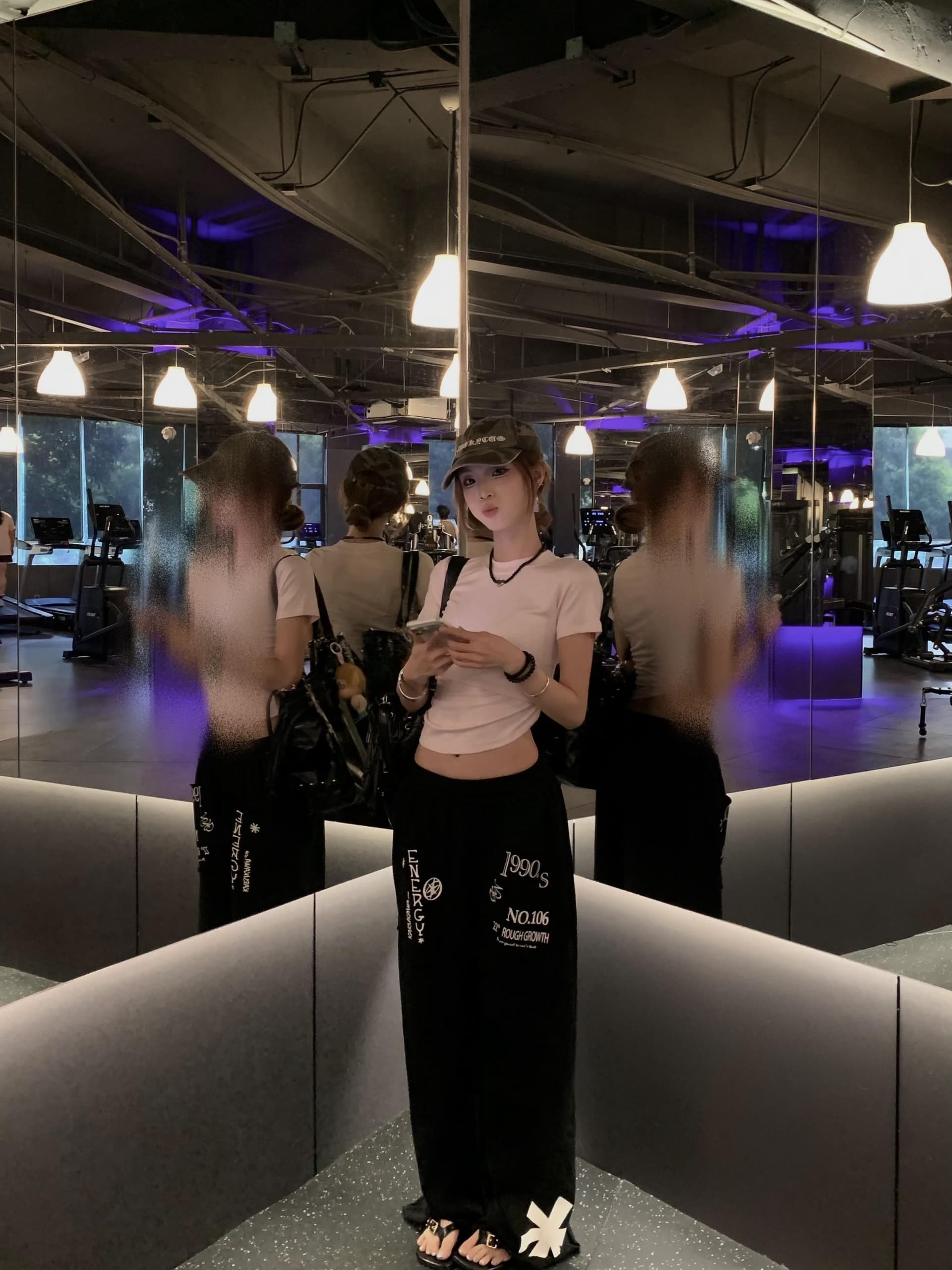 아메리칸 거리 장갑 주머니 프린트 다용도 웨이 바지 남녀 디자인 센스 출퇴근 다용도 루즈핏 캐주얼 와이드 레그 팬츠 이미지 4