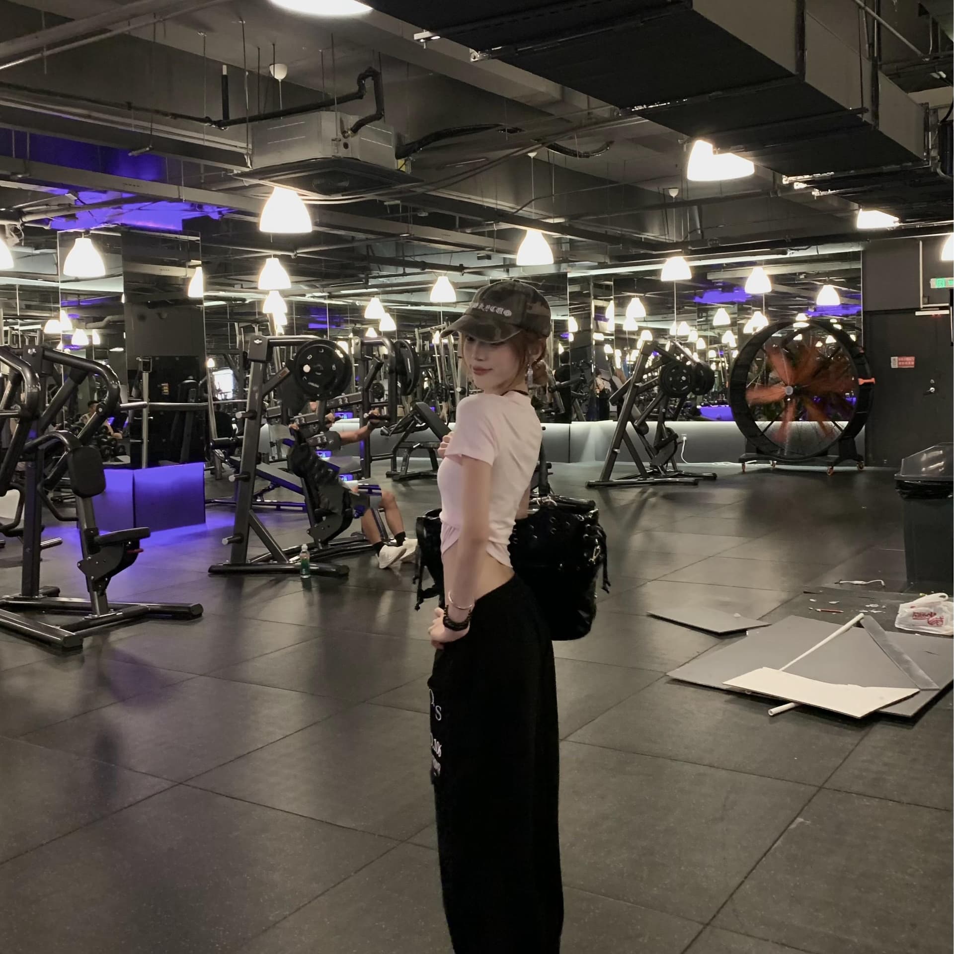 아메리칸 거리 장갑 주머니 프린트 다용도 웨이 바지 남녀 디자인 센스 출퇴근 다용도 루즈핏 캐주얼 와이드 레그 팬츠 이미지 5