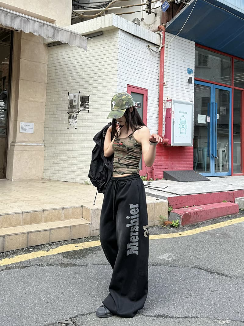 아메리칸 레트로 거리 바람 스프레이 페인트 루즈핏 스트레이트 넓은 다리 웨이 바지 남녀 다용도 무용 바지 트렌디 이미지 3