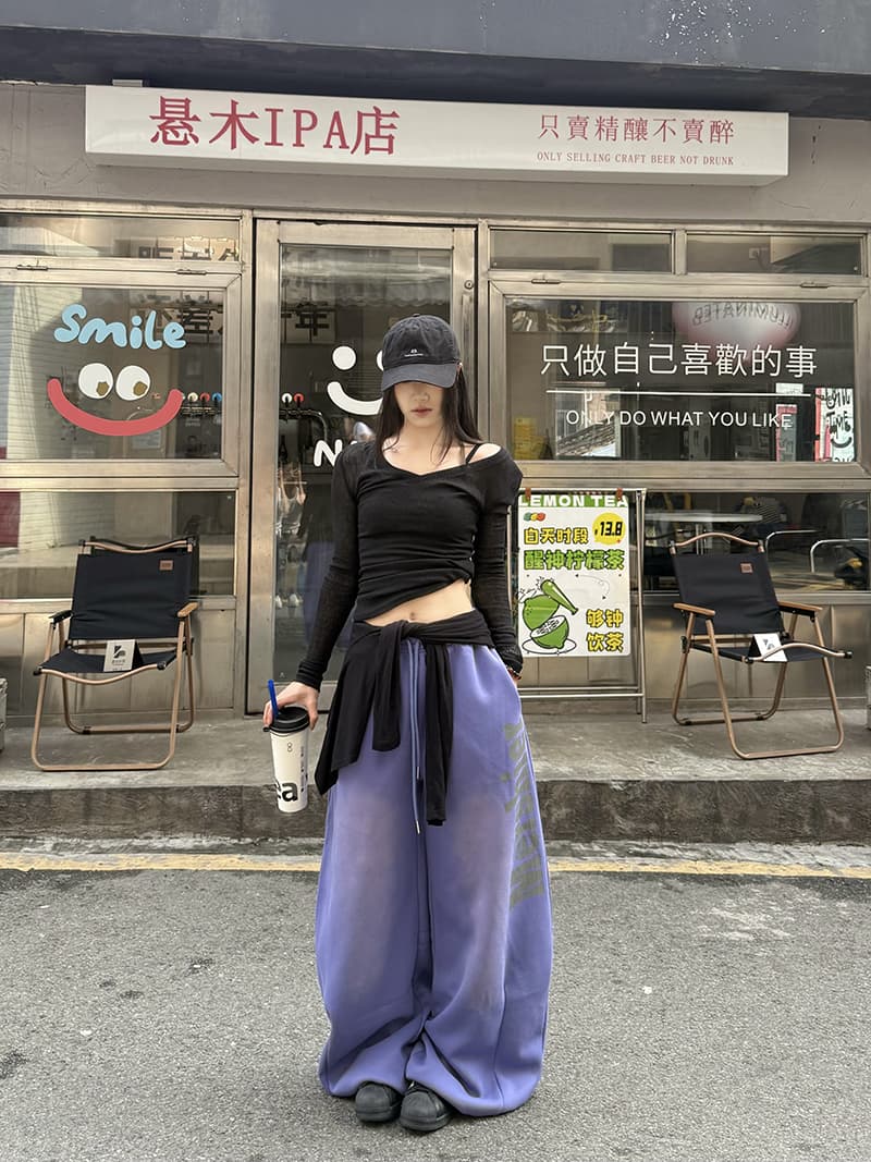 아메리칸 레트로 거리 바람 스프레이 페인트 루즈핏 스트레이트 넓은 다리 웨이 바지 남녀 다용도 무용 바지 트렌디 이미지 4