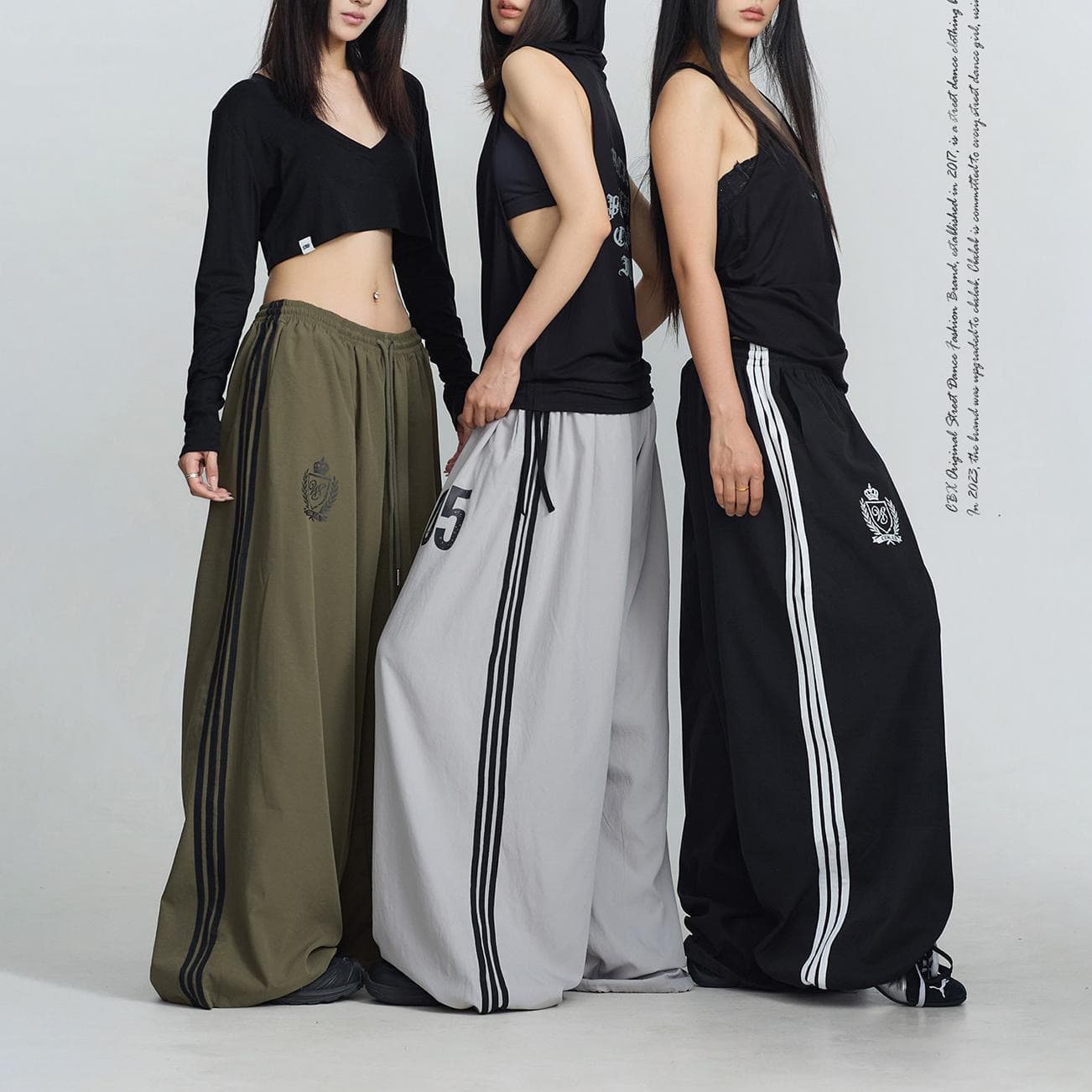 스트리트 댄스 조수 브랜드 oversize 수계 라인 속도 건조한 웃음 하 운동 바지 아메리칸 핫걸 캐주얼 바지 여성 야외 상세 이미지 1