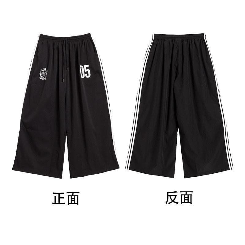 스트리트 댄스 조수 브랜드 oversize 수계 라인 속도 건조한 웃음 하 운동 바지 아메리칸 핫걸 캐주얼 바지 여성 야외 상세 이미지 7
