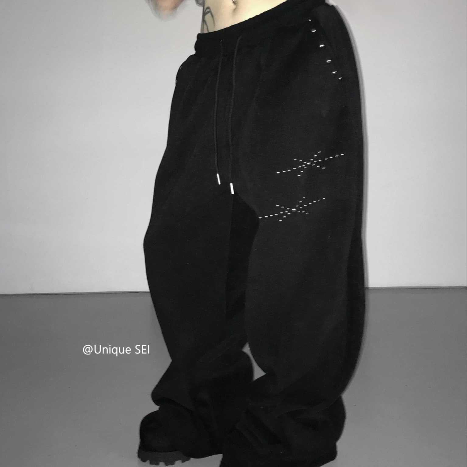 아메리칸 레트로 거리 징 허리밴드 넓은 다리 춤추기 웨이 바지 남녀 루즈핏 슬림해 보이는 다용도 캐주얼 바지 차오 이미지 5