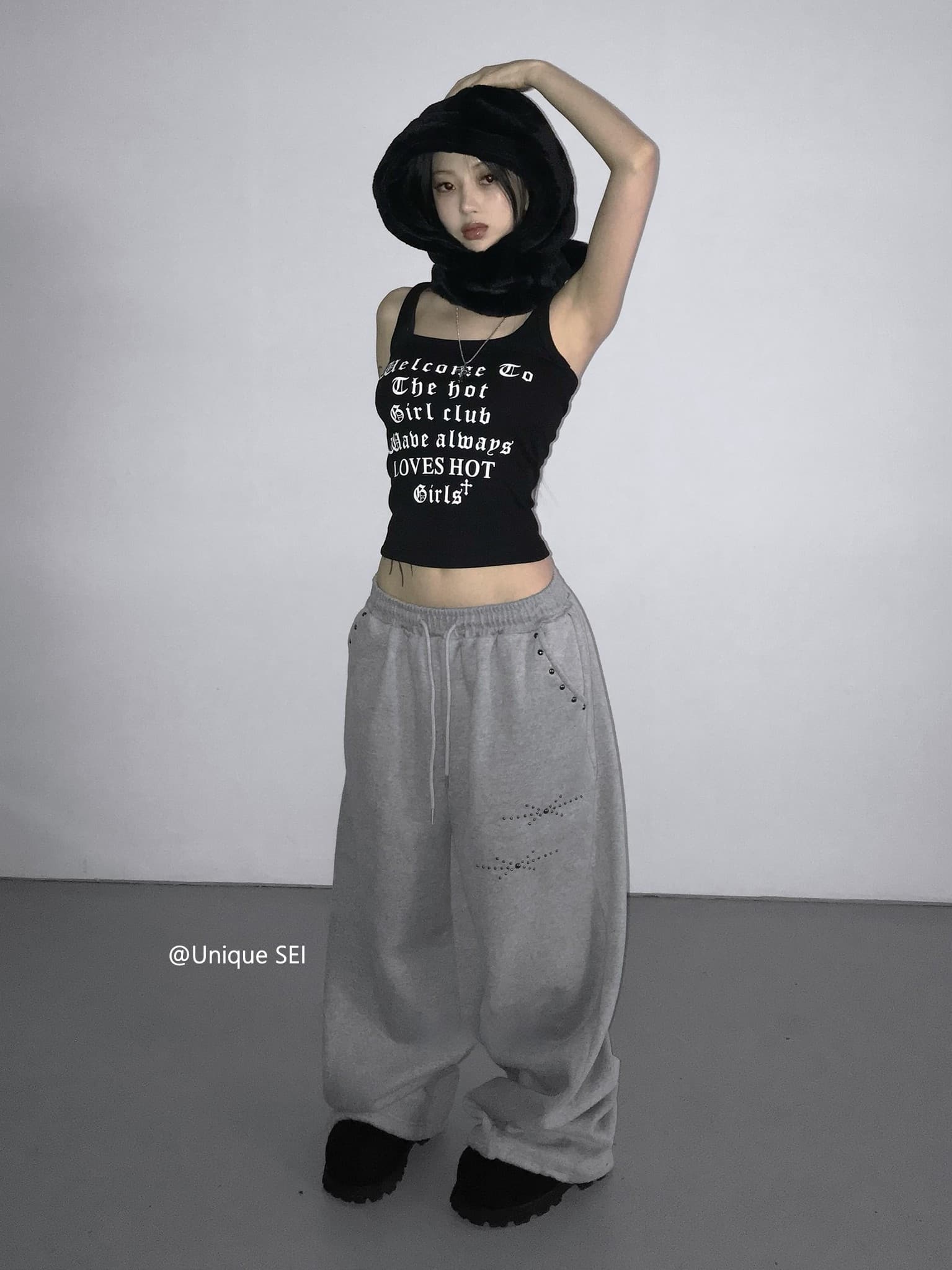 아메리칸 레트로 거리 징 허리밴드 넓은 다리 춤추기 웨이 바지 남녀 루즈핏 슬림해 보이는 다용도 캐주얼 바지 차오 상세 이미지 15