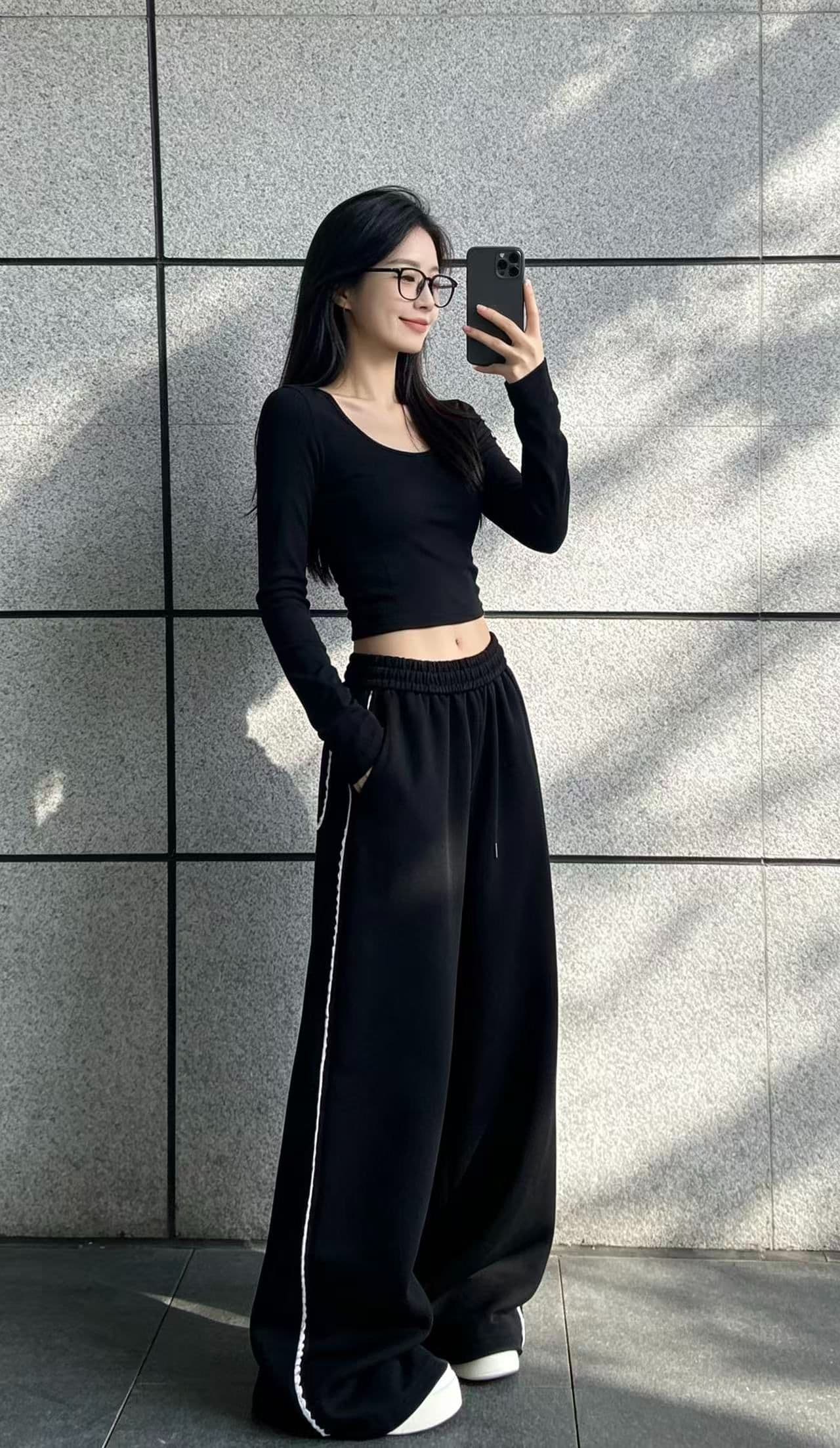 2026 새로운 레이스 조각 와이드 레그 팬츠 운동 바지 여성 새로운 봄 캐주얼 아메리칸 스트레이트 웨이 바지 바닥 청소 바지 상세 이미지 3