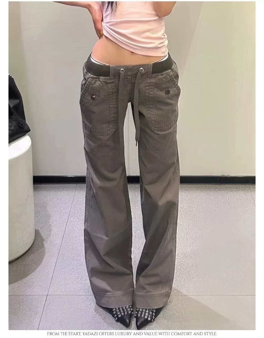 shawne 25ss 한국 작은 대중 개성 디자인 센스 라운드 넥 몸매 가꾸기 반팔 tee 워크웨어 팬츠 상세 이미지 16